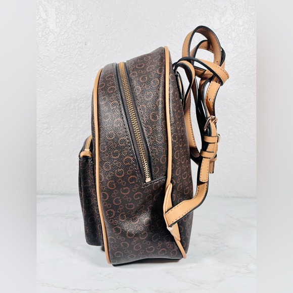 GUESS Monogram Brown and Tan Backpack - Picture 4 of 13